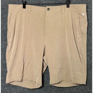 Adidas‎ Crosshatch Performance Golf Shorts Tan Textured  Mens Size 38